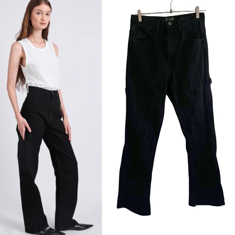 Eve Denim Black Carolyn Style High Rise Carpenter Style Jeans Boyfriend Fit